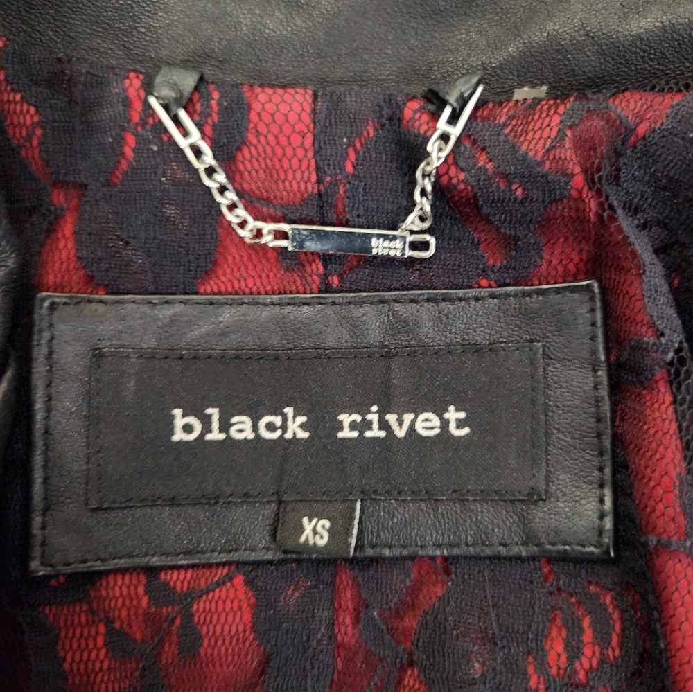 BLACK RIVET LEATHER JACKET - Picture 8 of 8